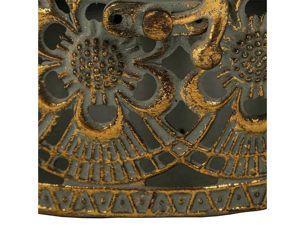 Goldene Schmuckschatulle aus Metall, 20x20x9h cm