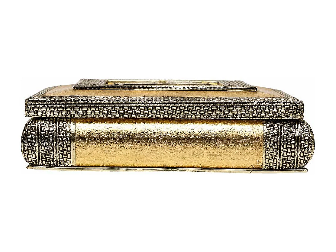 GoldgeprÃ¤gtes MetallschmuckkÃ¤stchen 20x20x6h cm