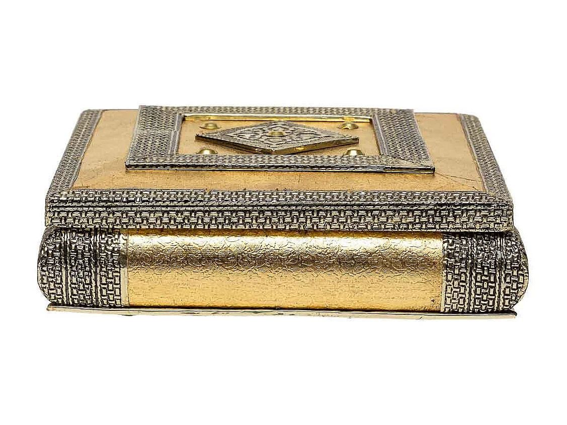 GoldgeprÃ¤gtes MetallschmuckkÃ¤stchen 20x20x6h cm