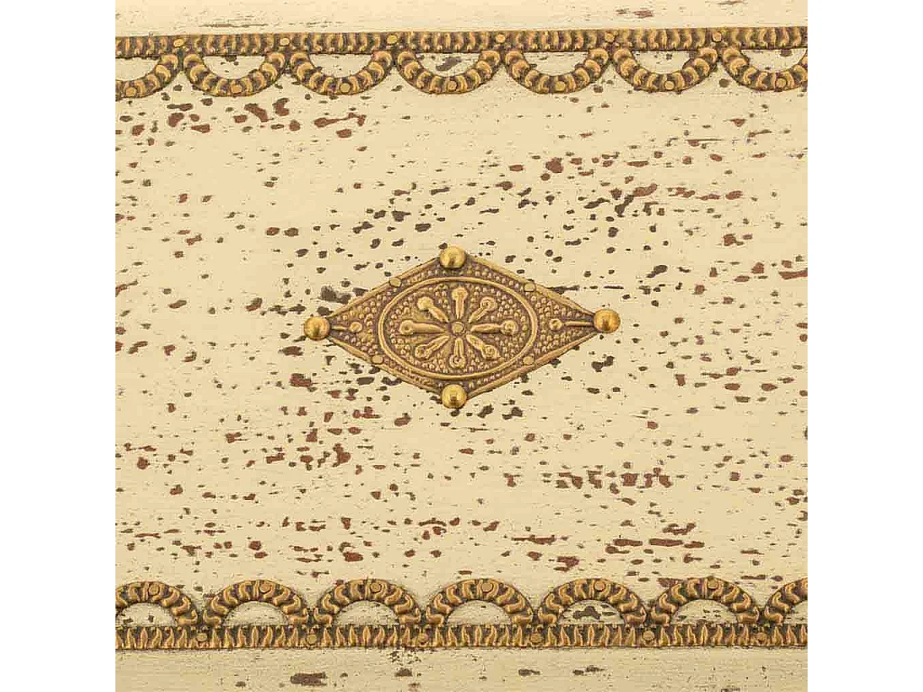 Caixa de joias de madeira creme 33x18x9