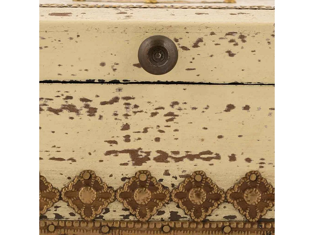 Caixa de joias de madeira creme 33x18x9