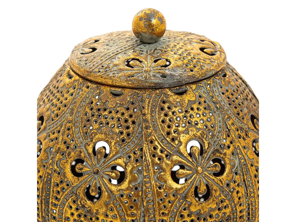 Caja Joyero de metal dorada 12x12x12