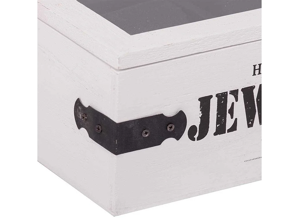 Portagioie in legno laccato bianco 24x17x9h