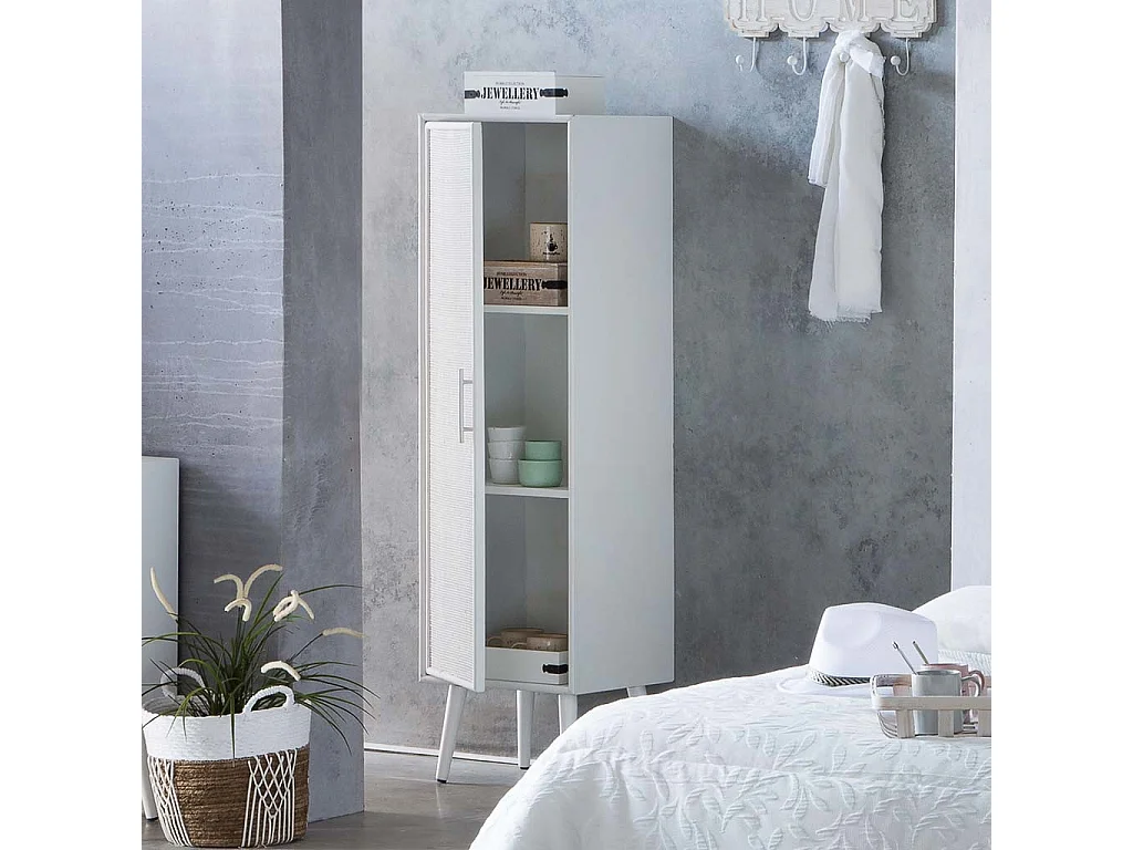 Boîte à bijoux en bois laqué blanc 24x17x9h