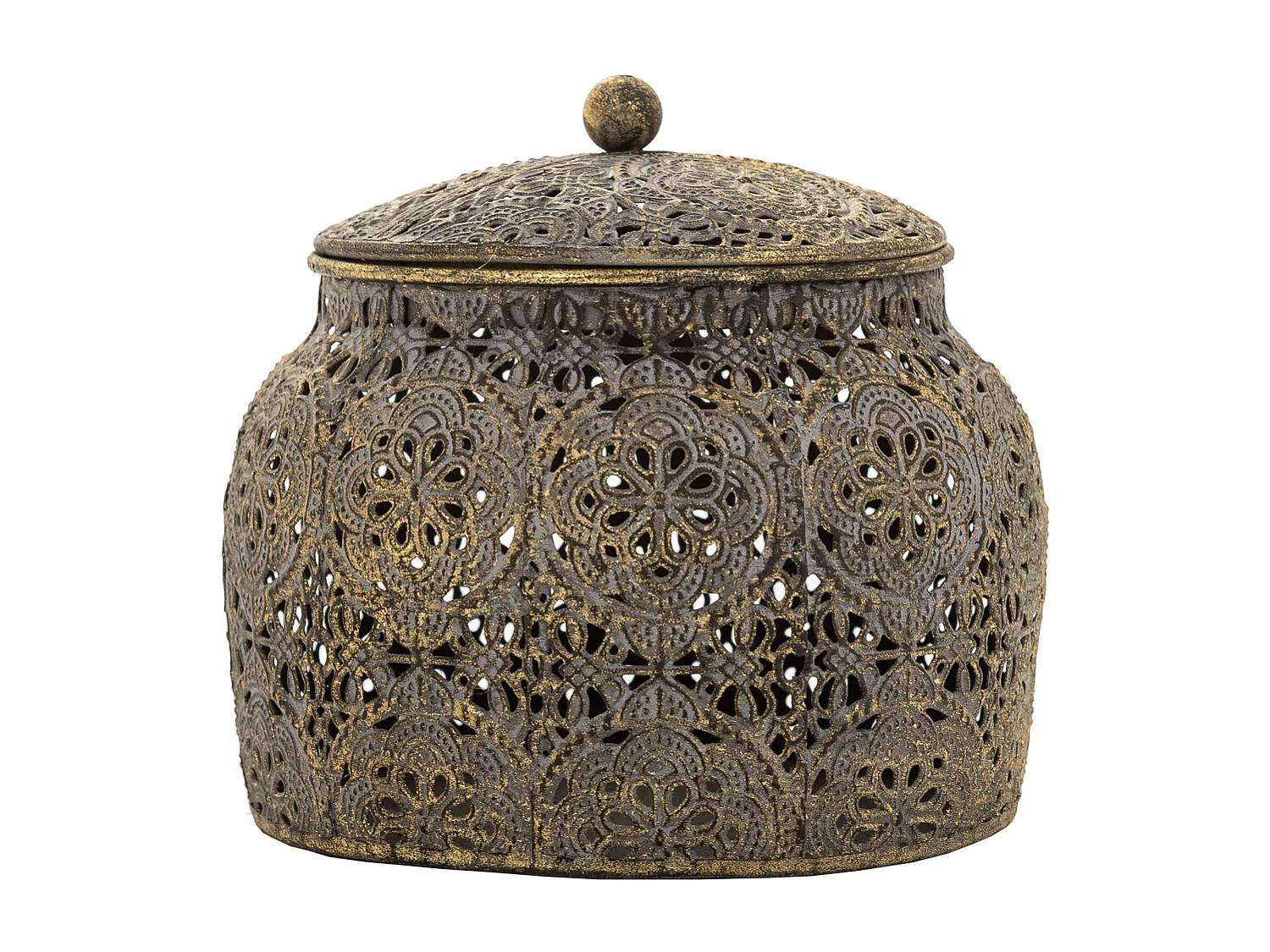 Portagioie in metallo marrone 14,5x14,5x13,5h