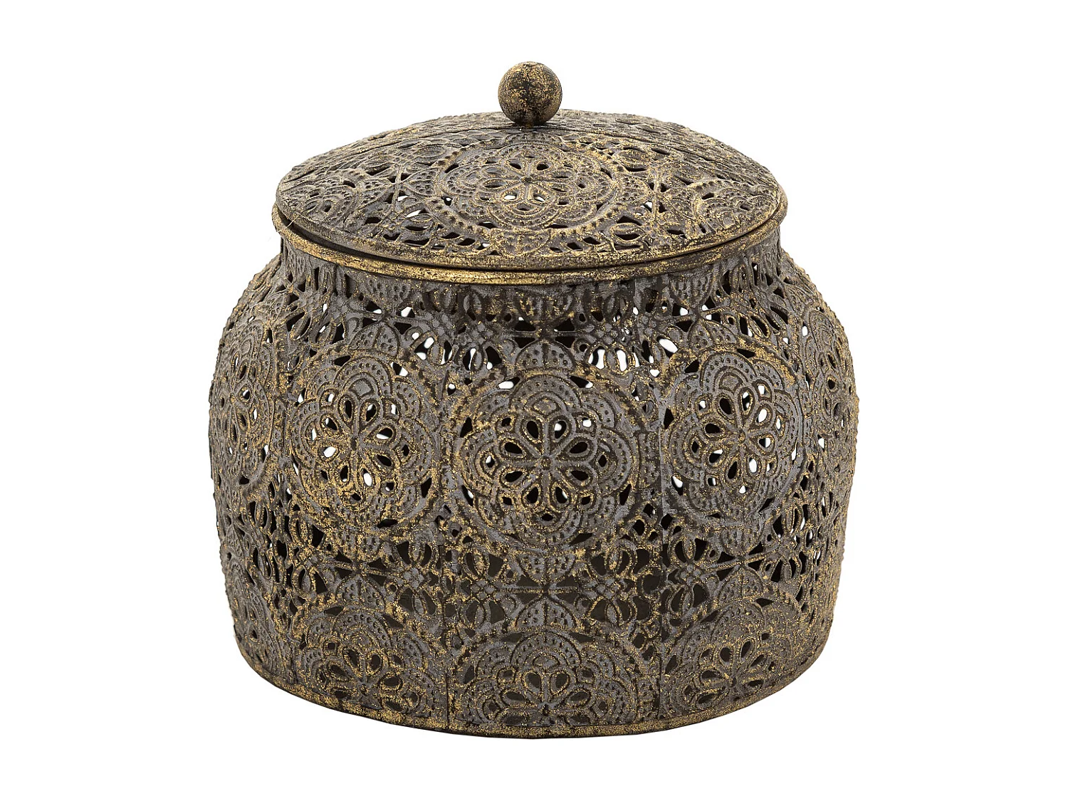 Portagioie in metallo marrone 14,5x14,5x13,5h