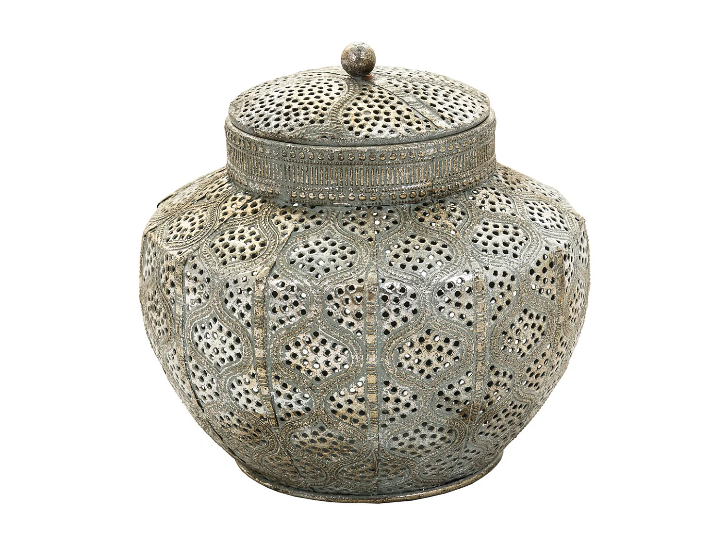 Portagioie in metallo argentato 19x19x19h