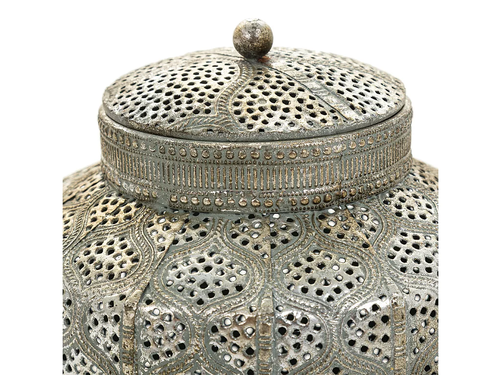 Caja Joyero de metal plateada 19x19x19