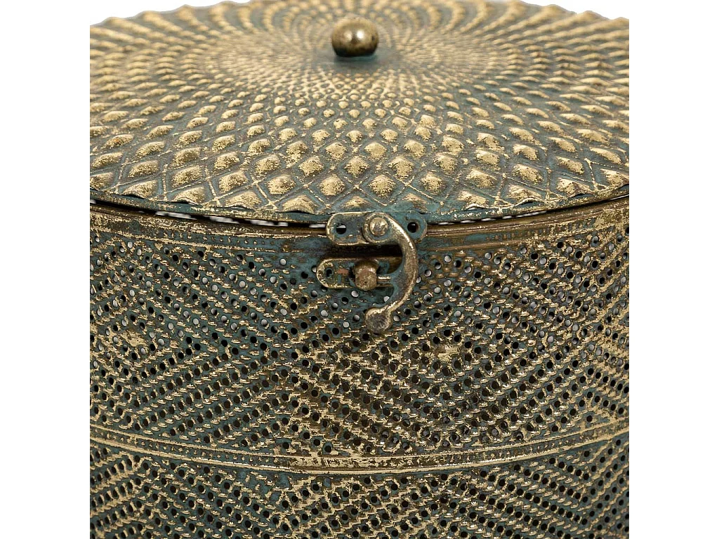 Porta-joias em metal dourado 27x27x17,5