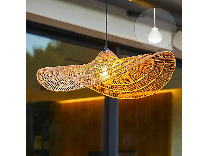 Suspension nomade MARBELLA Bois Jute H14CM