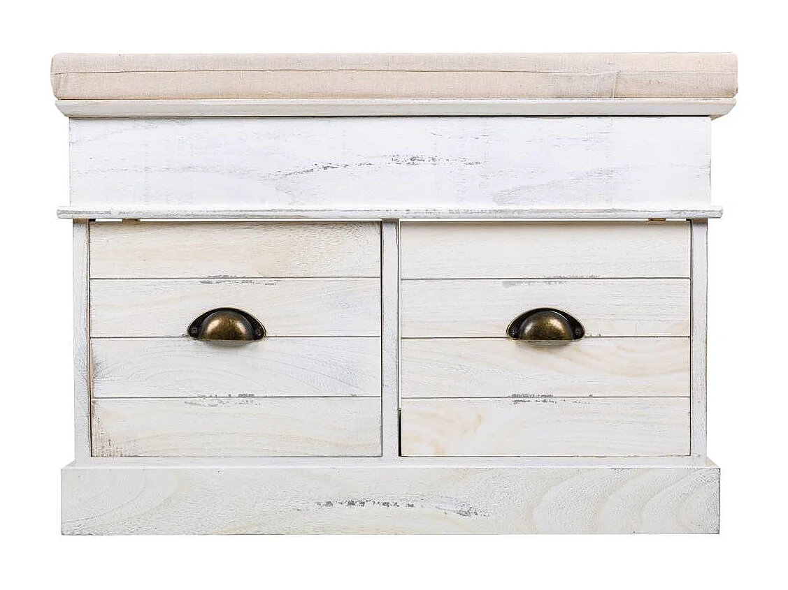 Banc en bois laqué blanc 70x35x50h cm