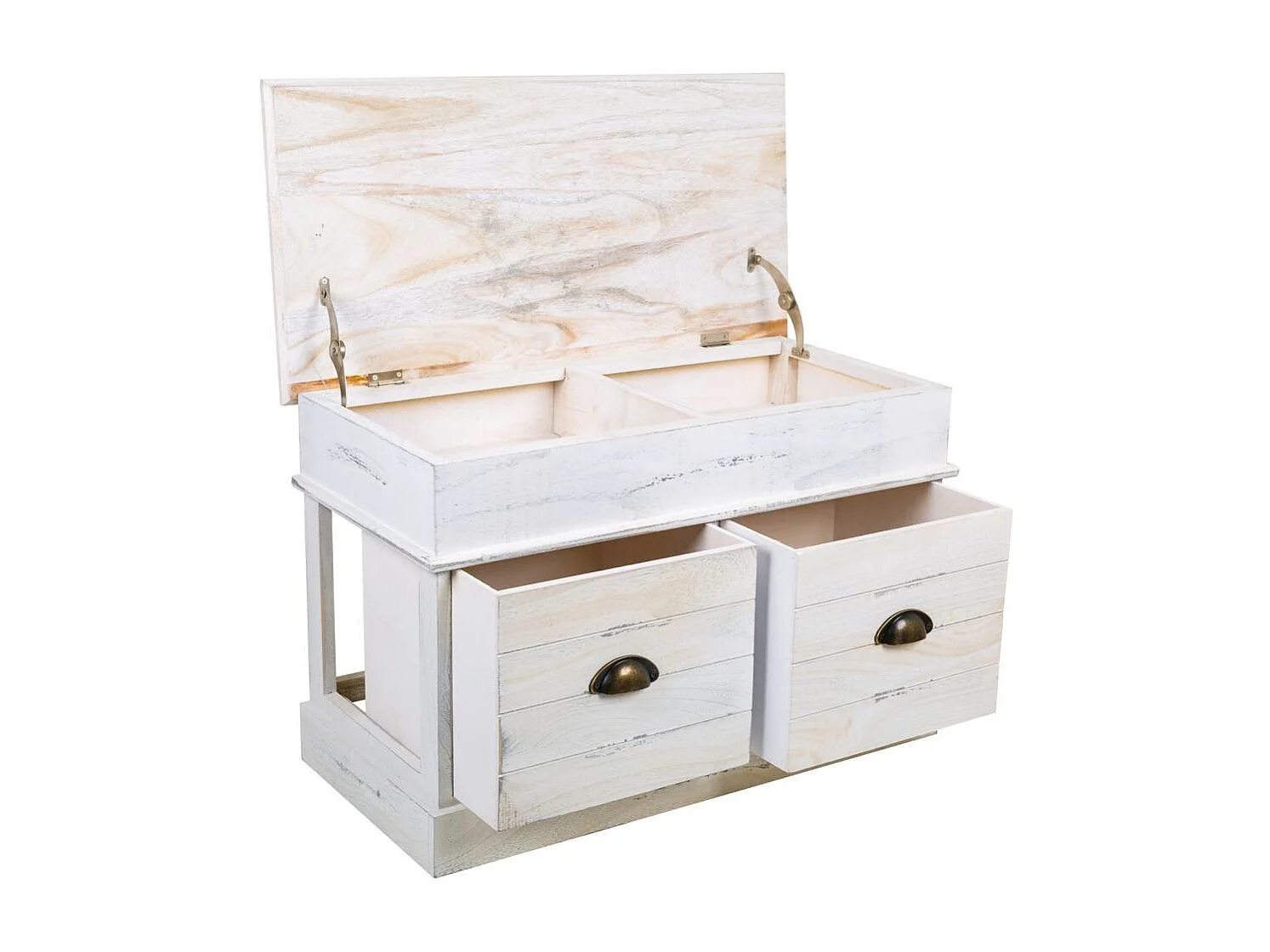 Banc en bois laqué blanc 70x35x50h cm