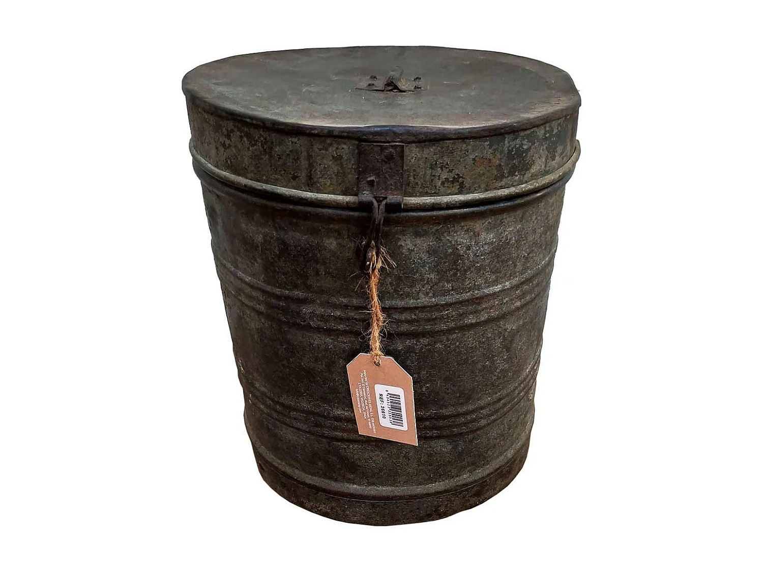 Tambor de metal marrom 29x29x33