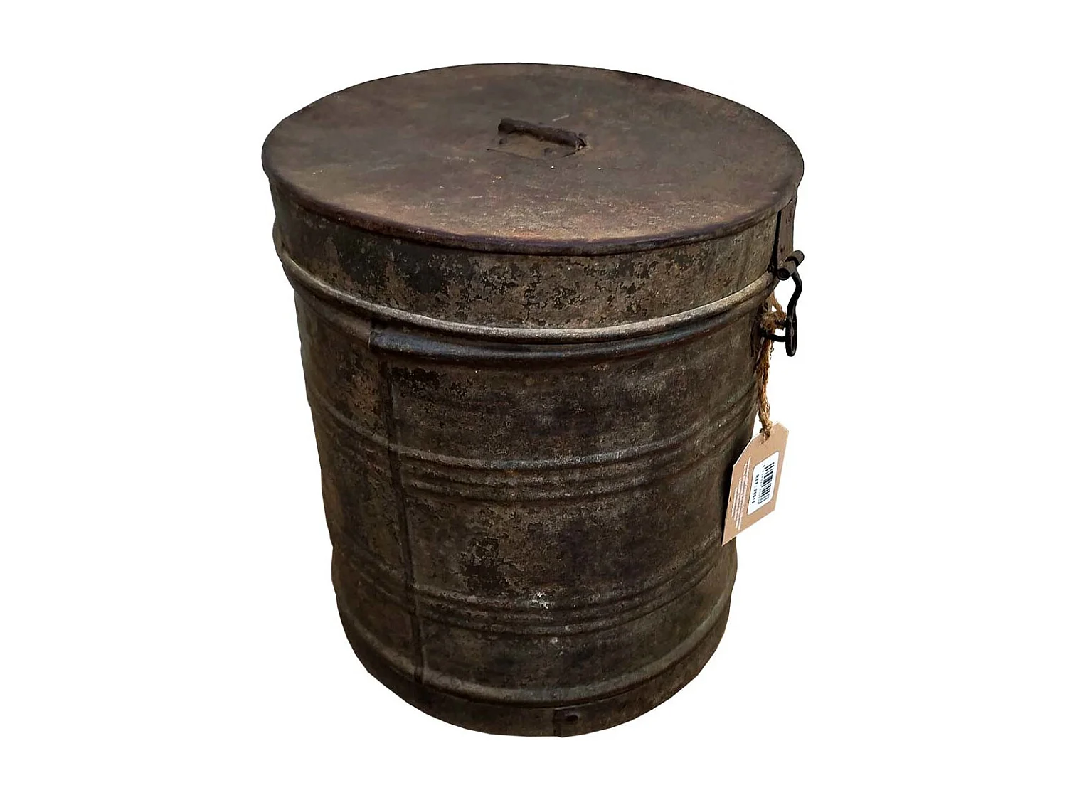 Tambor de metal marrom 29x29x33