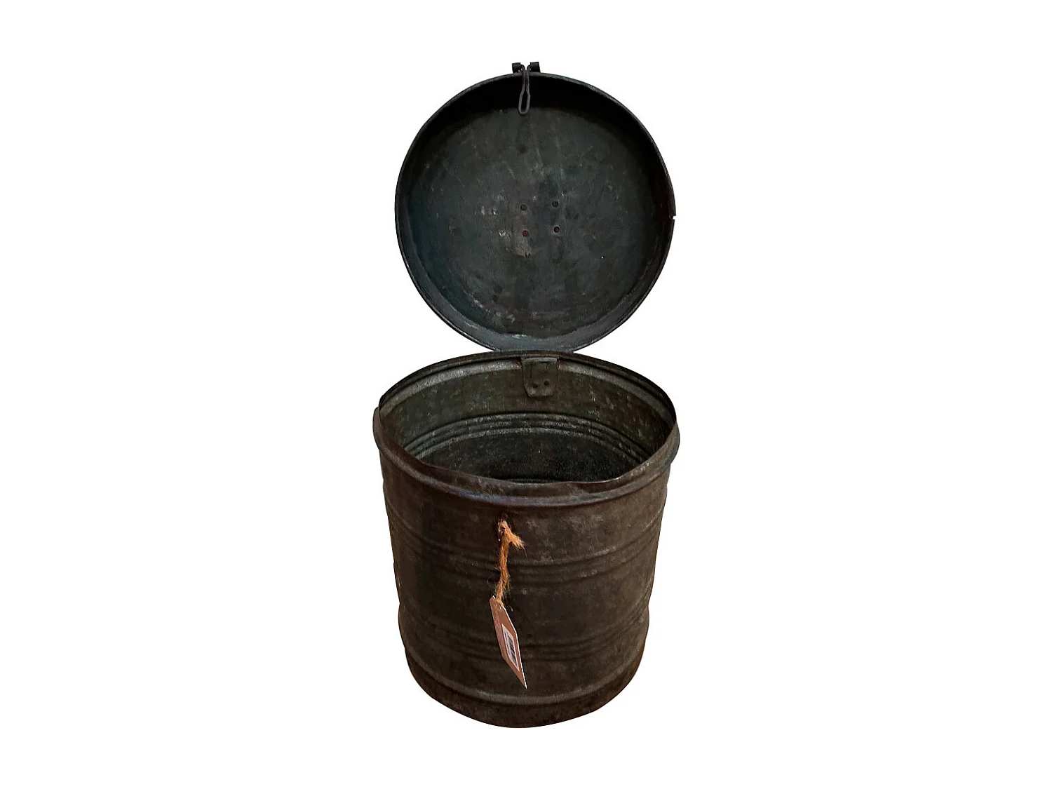 Tambor de metal marrom 29x29x33