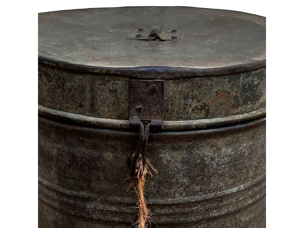 Tambor de metal marrom 29x29x33