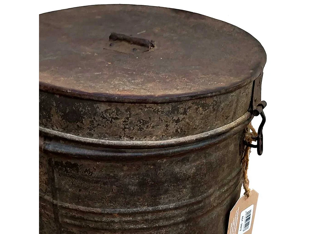 Tambor de metal marrom 29x29x33