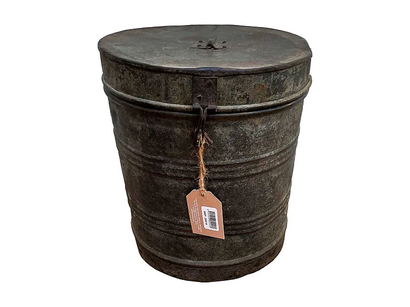 Braune Metalltrommel 29x29x33h cm