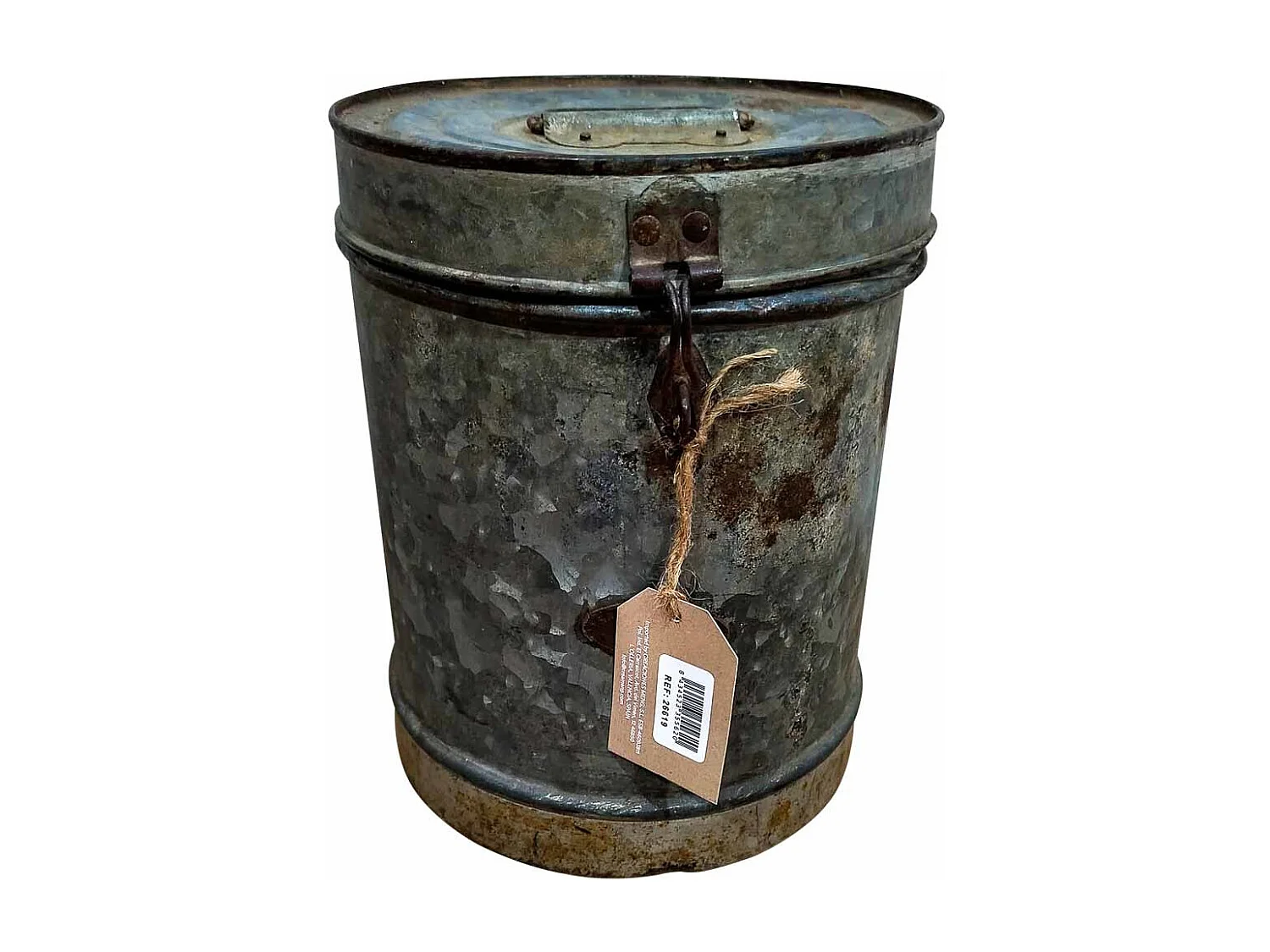 Braune Metalltrommel 23x23x29h cm