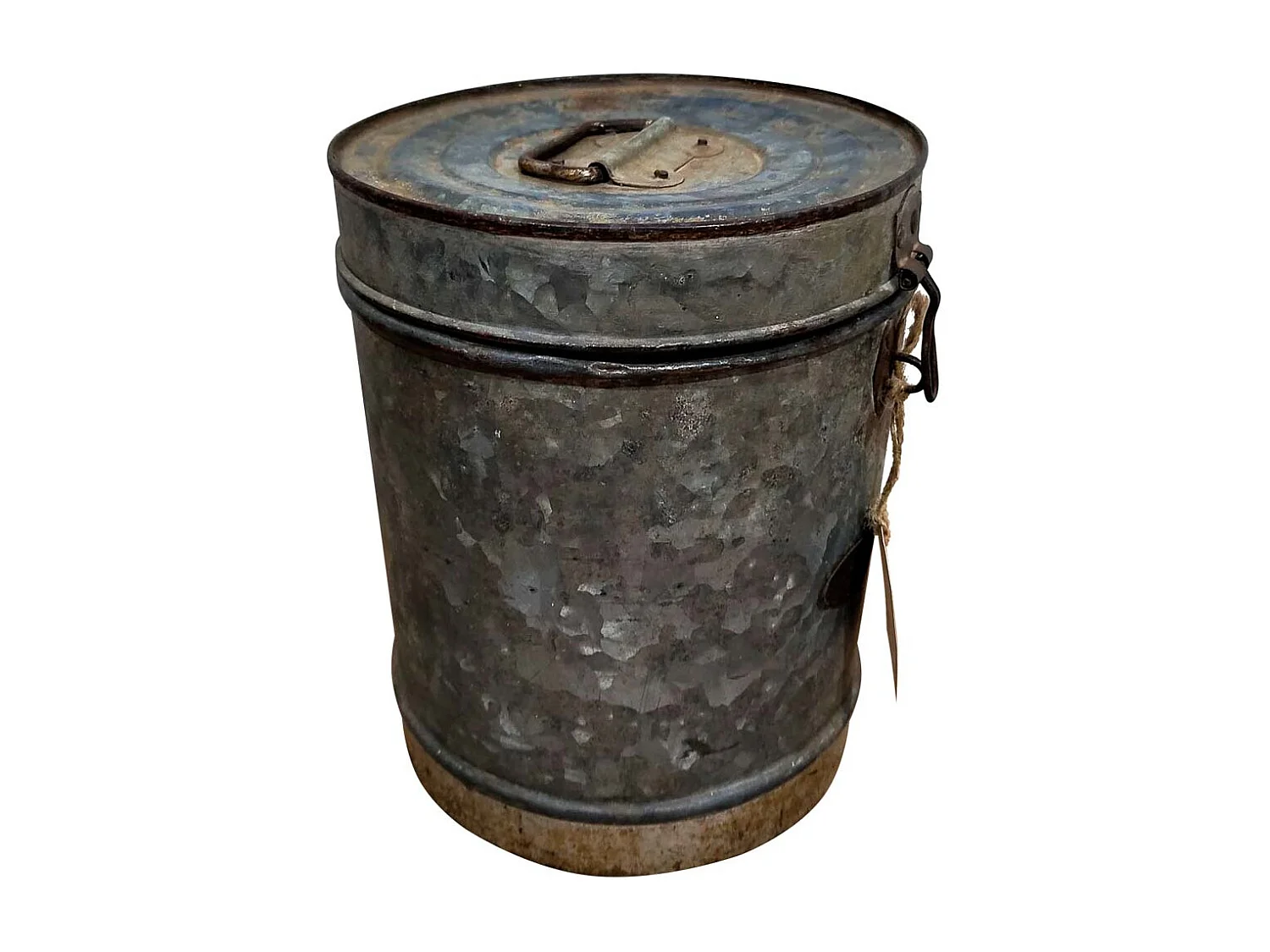 Braune Metalltrommel 23x23x29h cm