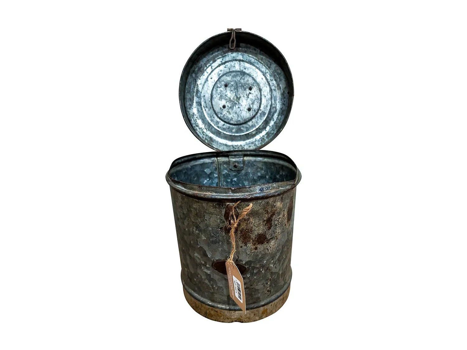 Braune Metalltrommel 23x23x29h cm