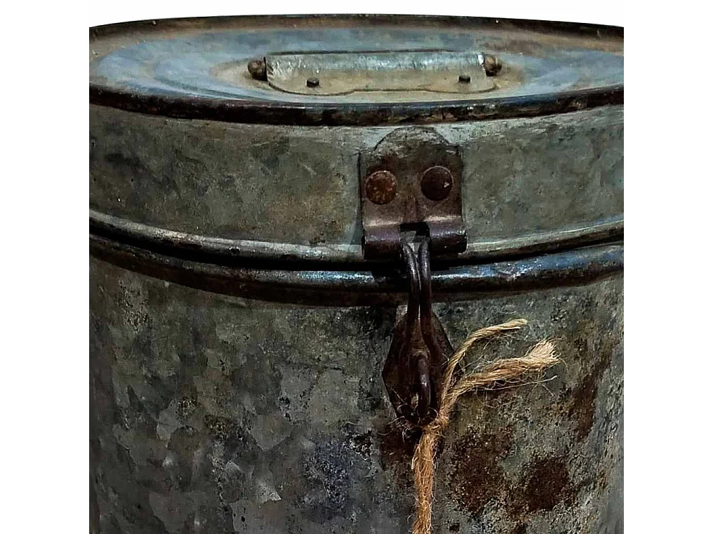 Braune Metalltrommel 23x23x29h cm