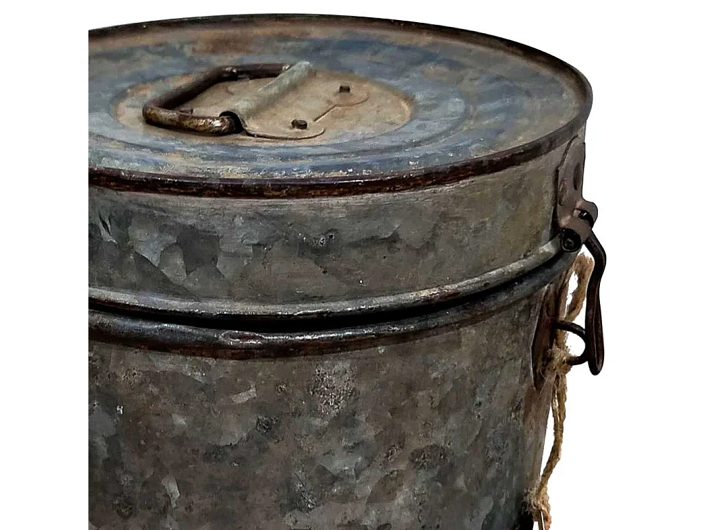 Braune Metalltrommel 23x23x29h cm