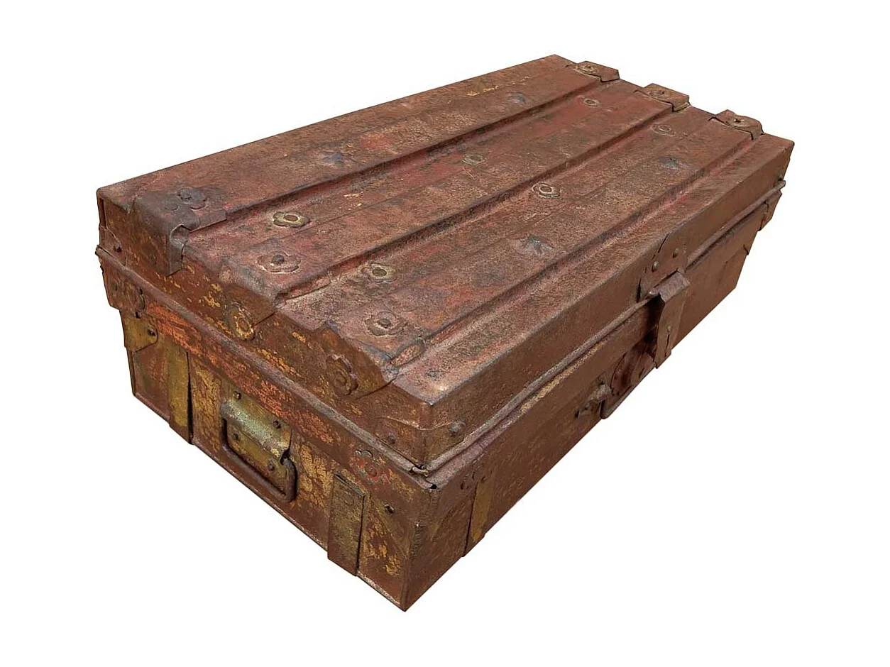 Mala de metal marrom 61x33x21