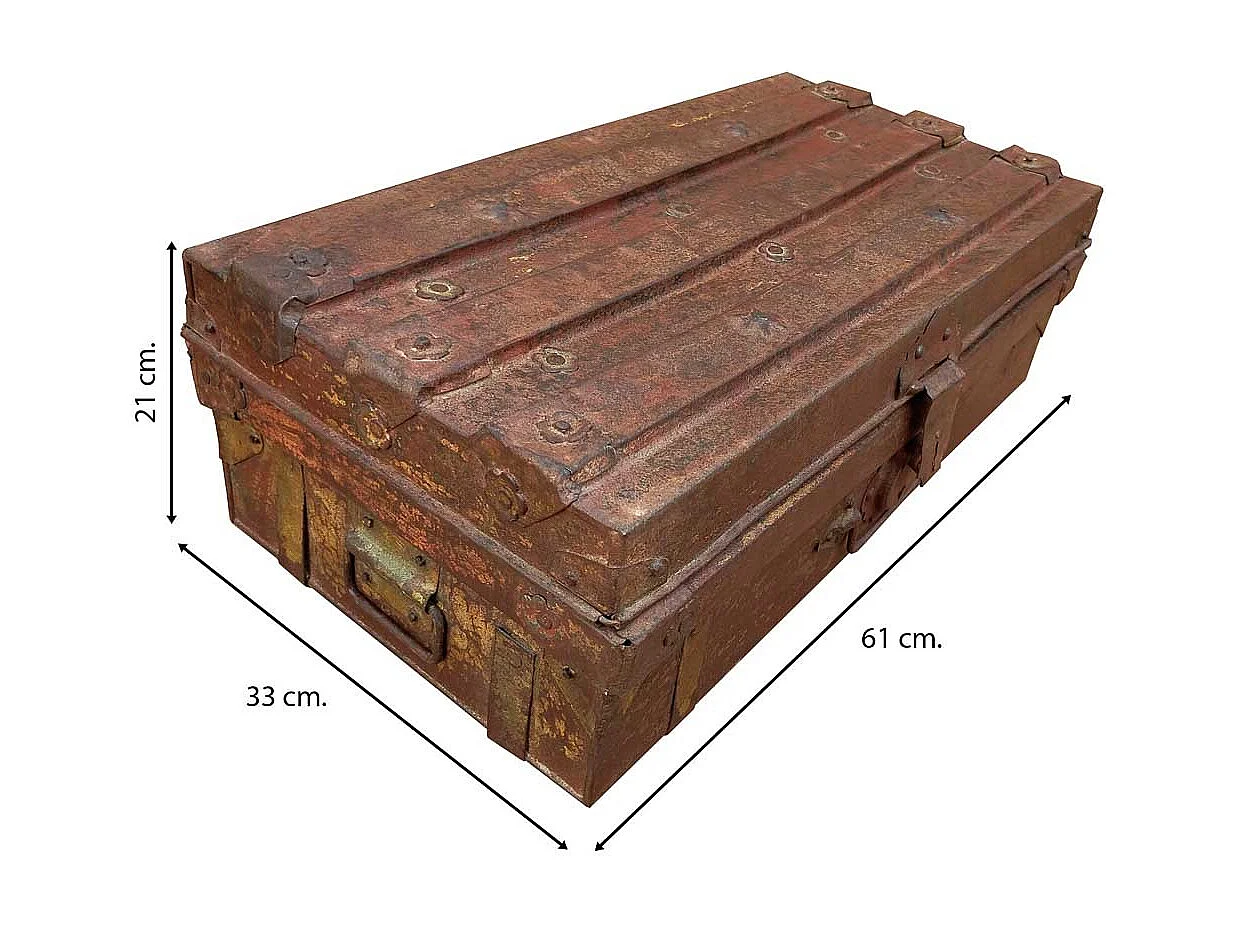 Mala de metal marrom 61x33x21