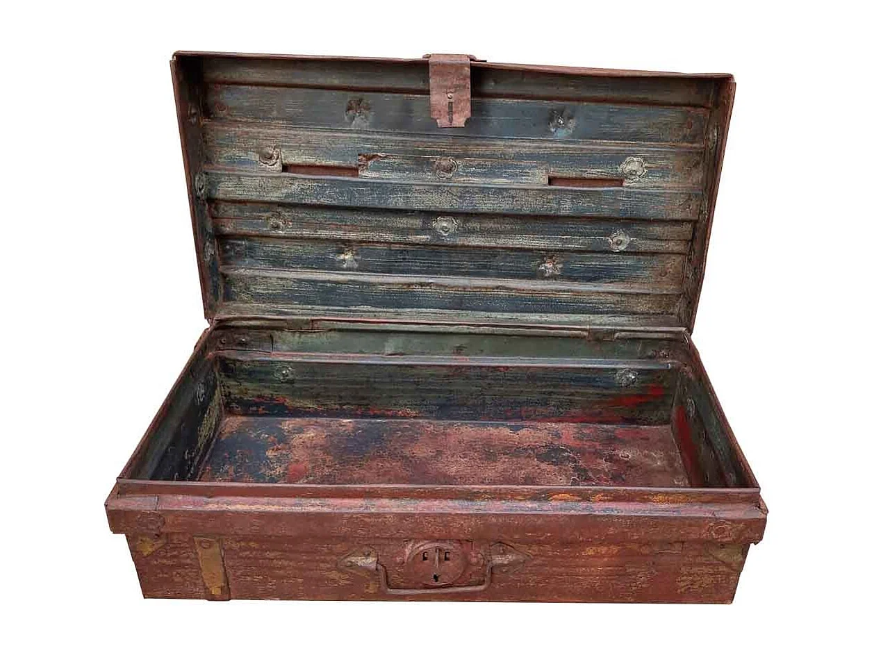 Mala de metal marrom 61x33x21