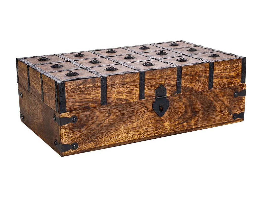 Brauner handgefertigter Holzkoffer 38x20x12h cm