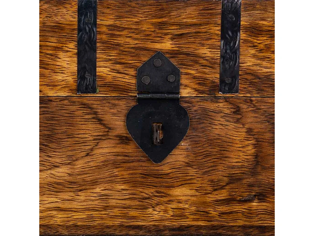 Brauner handgefertigter Holzkoffer 38x20x12h cm