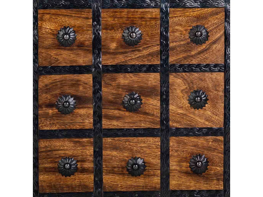 Brauner handgefertigter Holzkoffer 38x20x12h cm