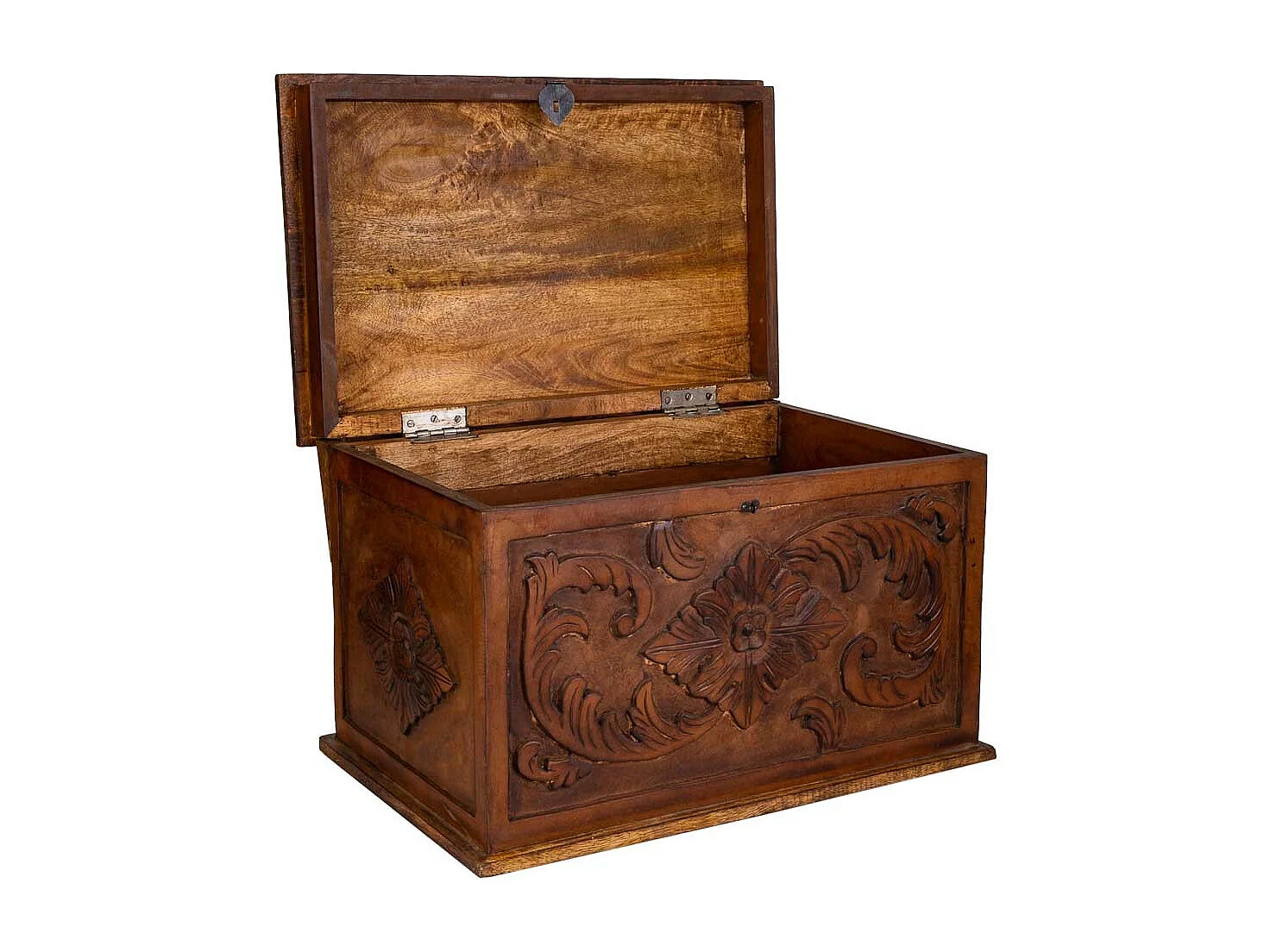 Baule in legno fatto a mano marrone 70x50x50h