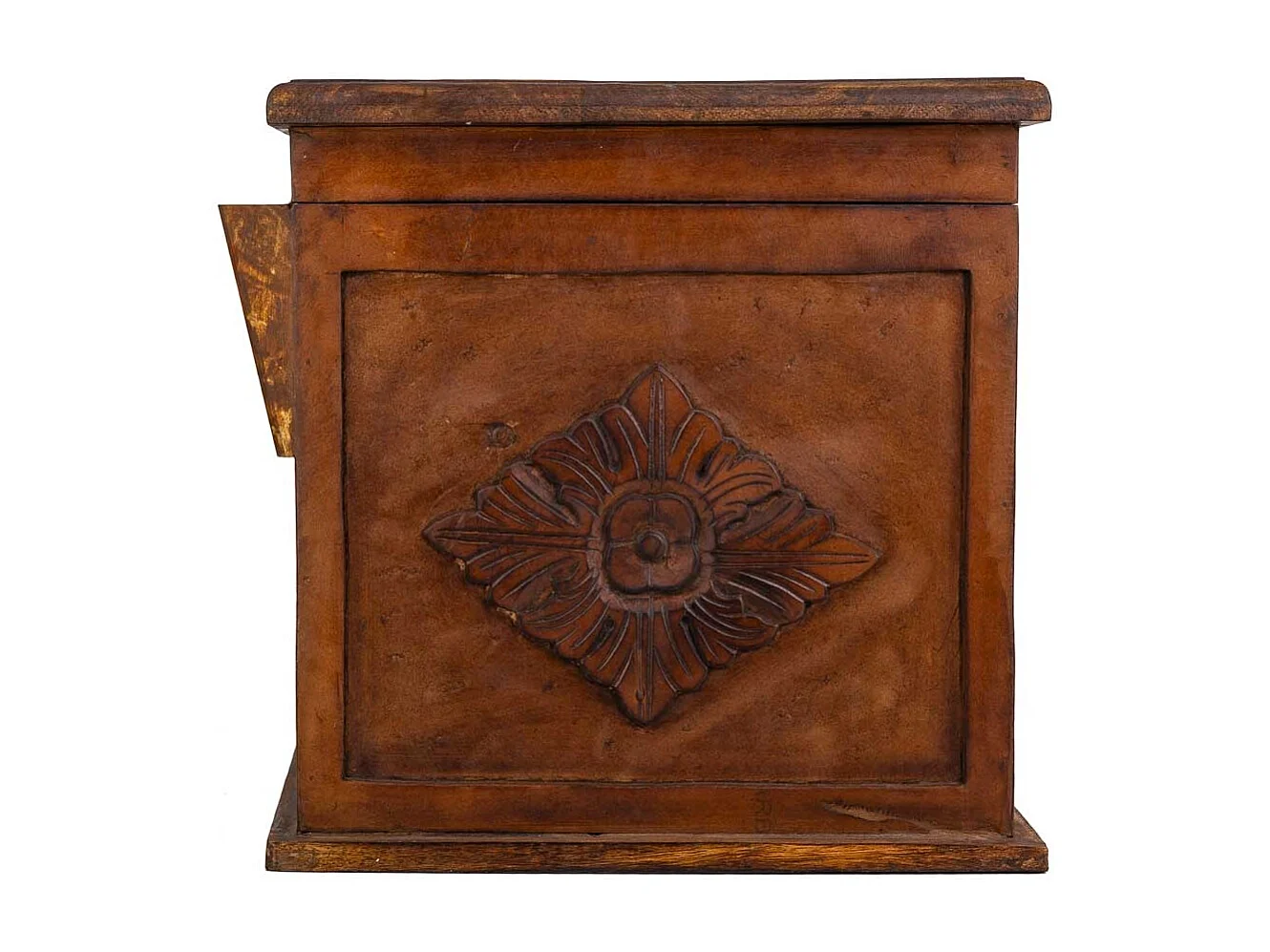 Baule in legno fatto a mano marrone 70x50x50h