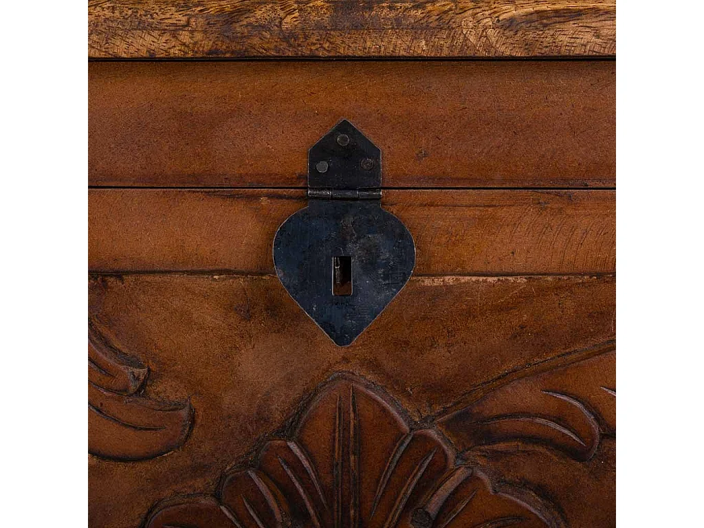 Baule in legno fatto a mano marrone 70x50x50h