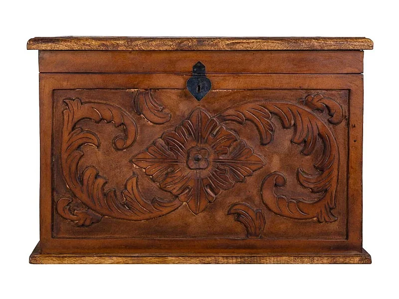 Brauner handgefertigter Holzkoffer 70x50x50h cm