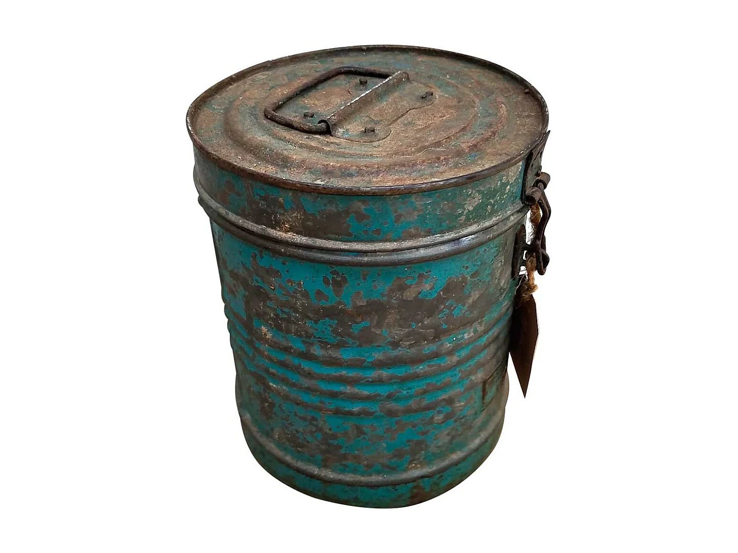 Tambor de metal azul 20x20x23