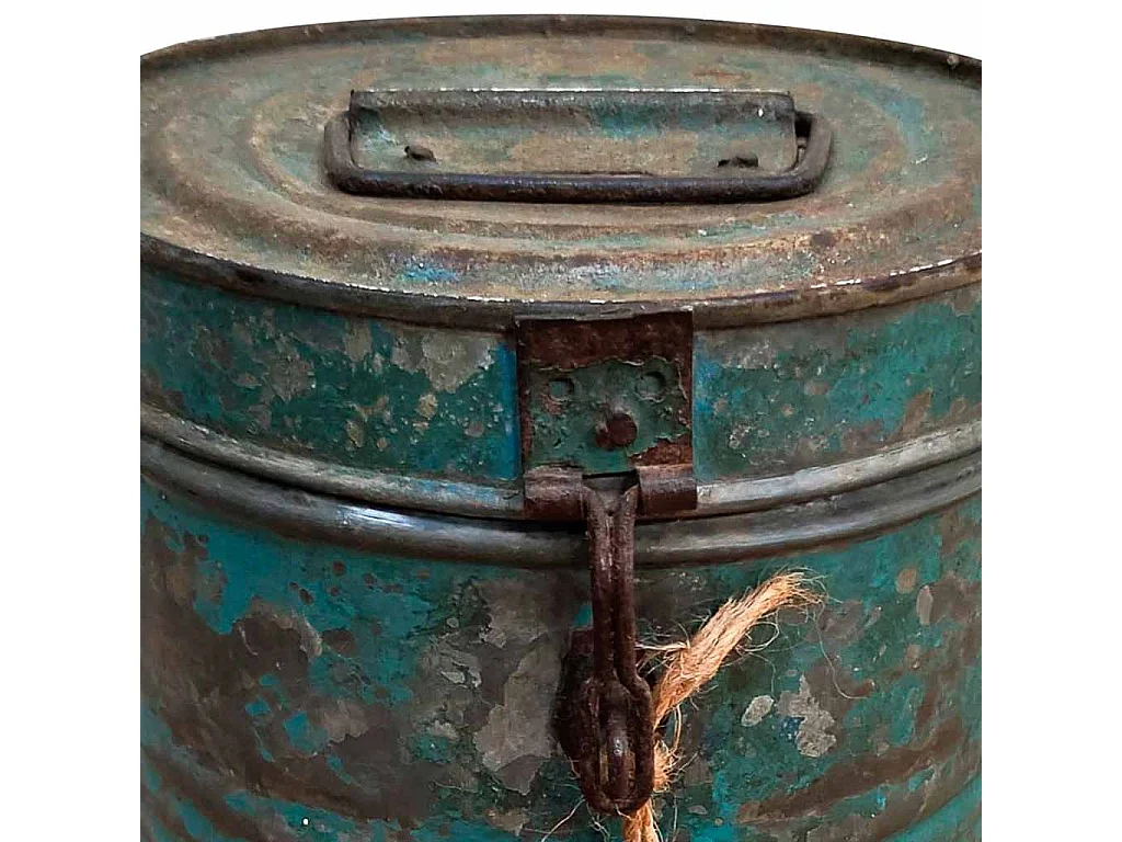 Tambor de metal azul 20x20x23