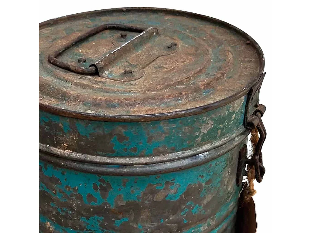 Tambor de metal azul 20x20x23