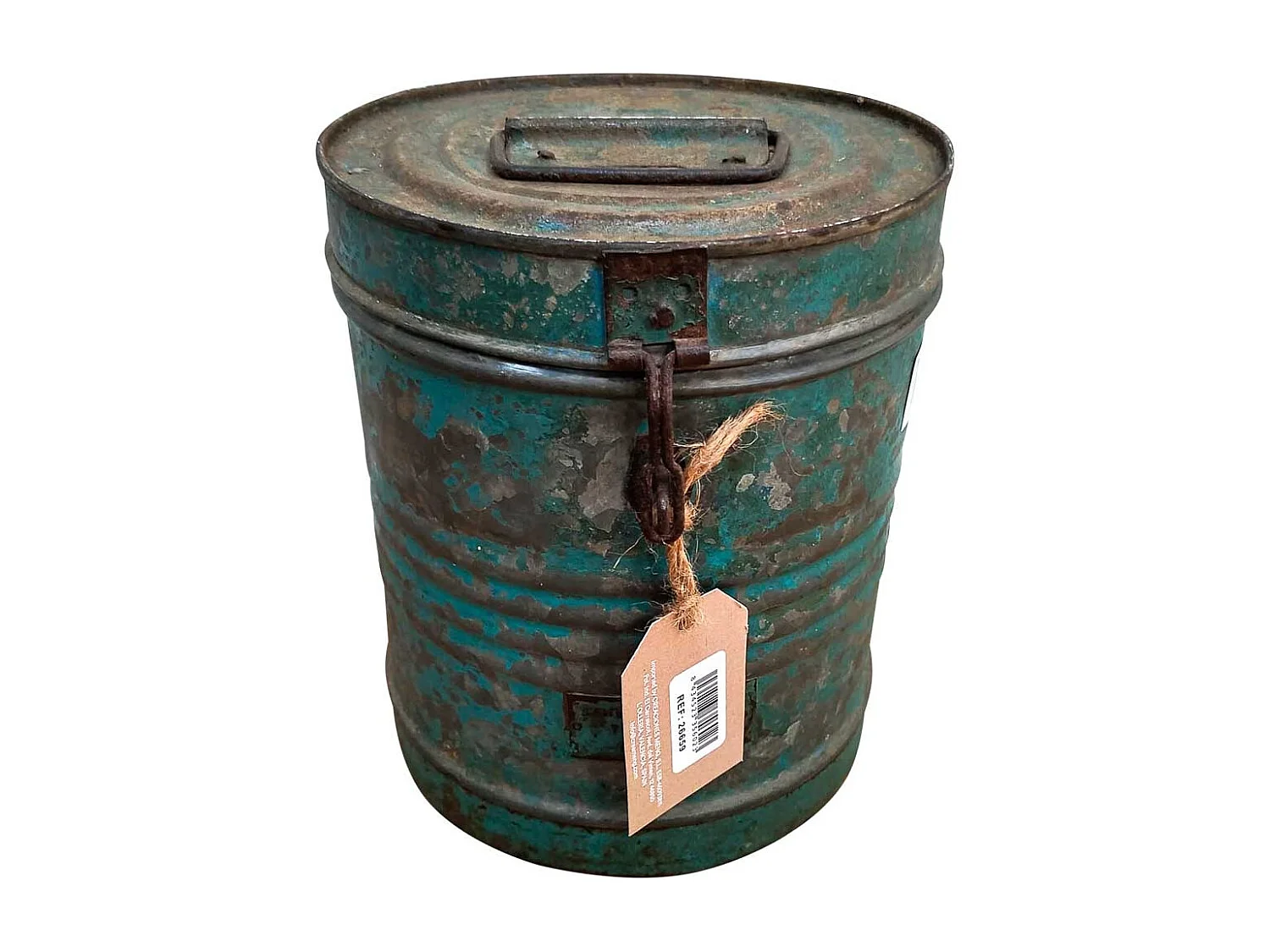 Tambor de metal azul 20x20x23