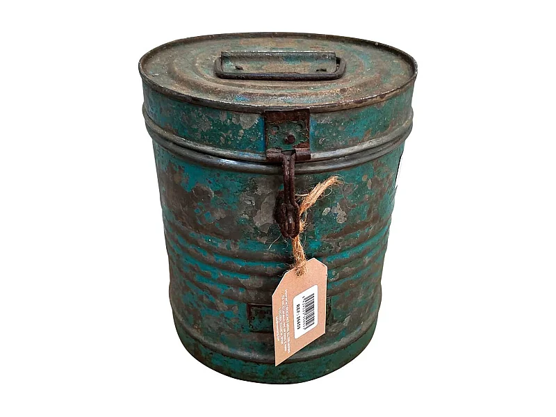 Tambor de metal azul 20x20x23