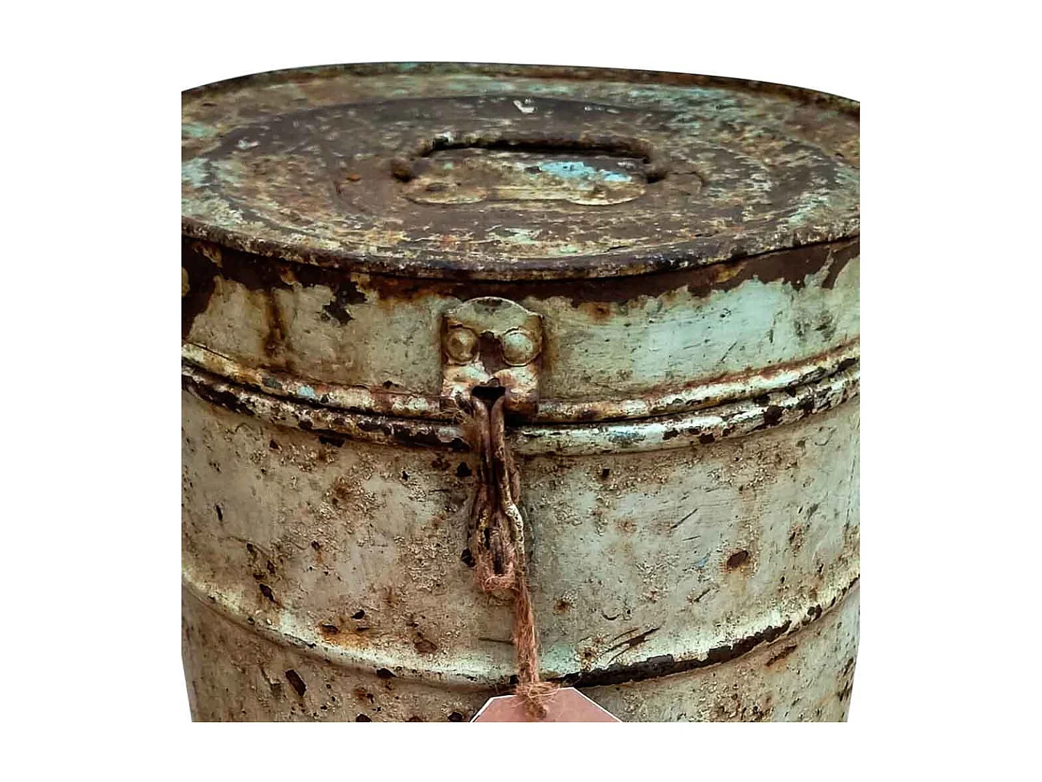 Bidon en metal crème 26x26x34h