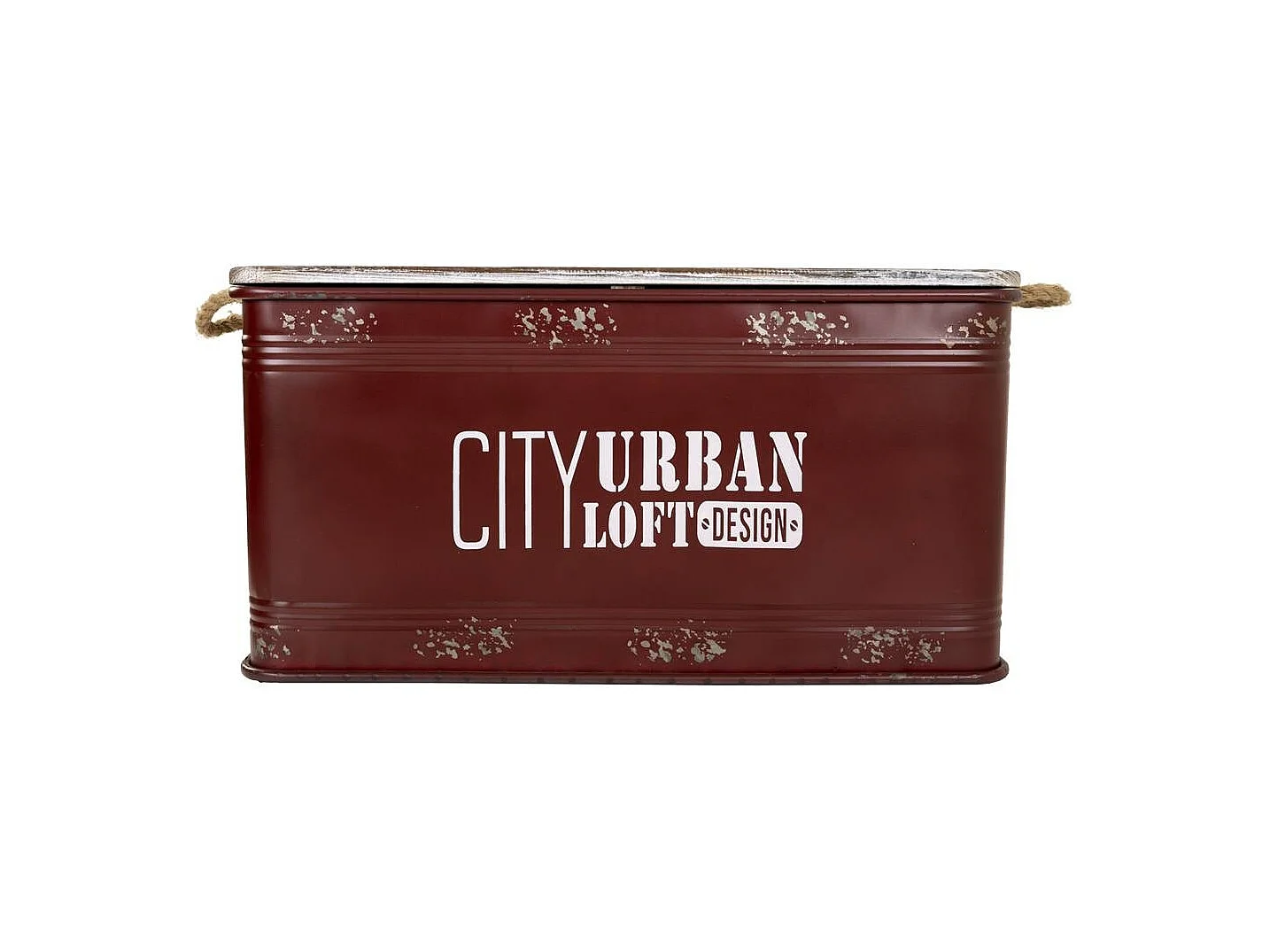 Conjunto baú e 3 gavetas em metal vermelho