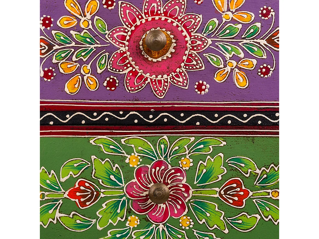 Caixa de joias de madeira pintada à mão preta 19x11,5x28,5