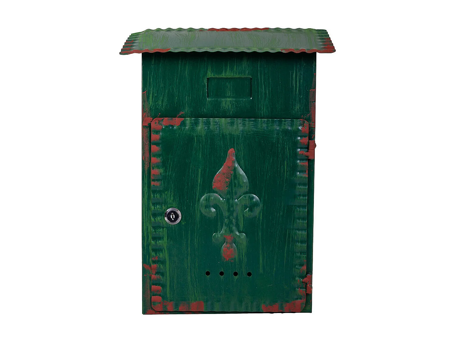 Boîte aux lettres en métal vert 27x11x37h