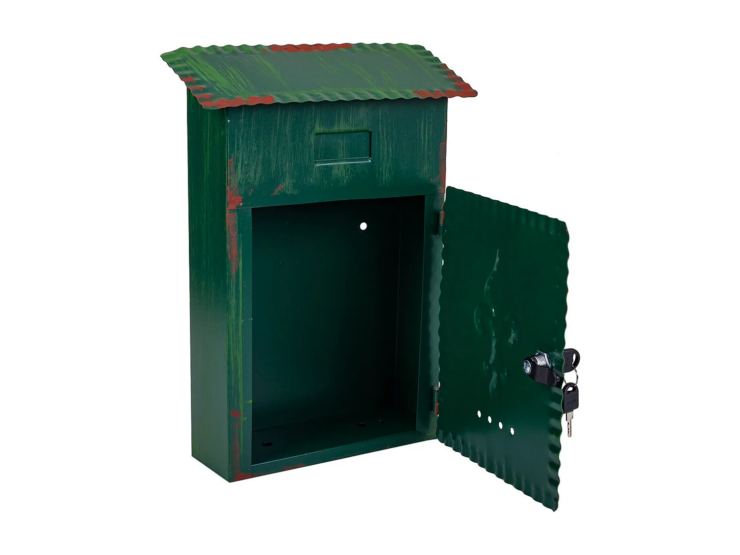 Boîte aux lettres en métal vert 27x11x37h