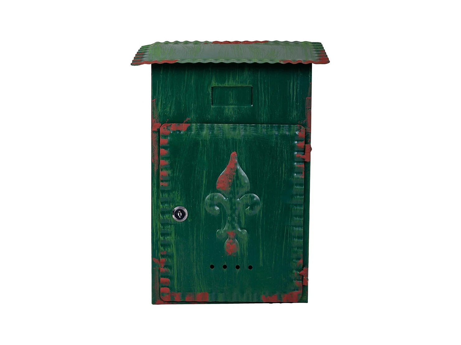 Boîte aux lettres en métal vert 27x11x37h