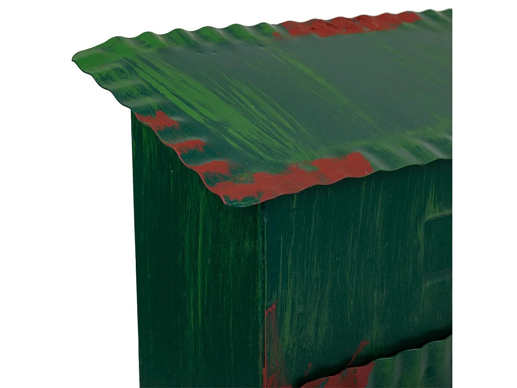 Boîte aux lettres en métal vert 27x11x37h