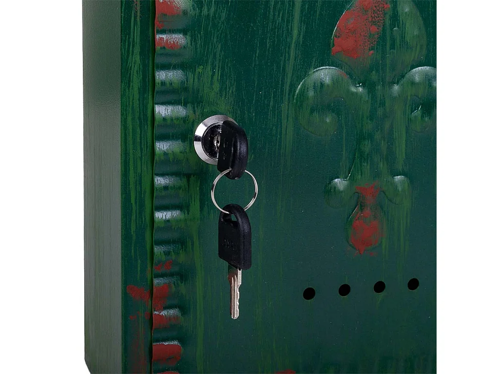 Boîte aux lettres en métal vert 27x11x37h